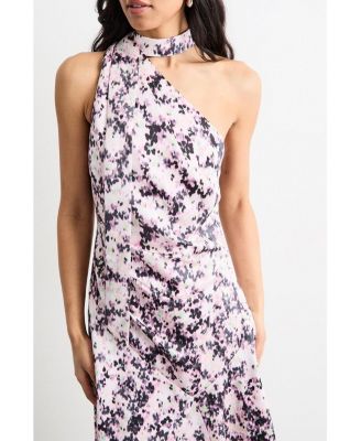 Women's Scarf Tie Asymmetric Maxi Dress