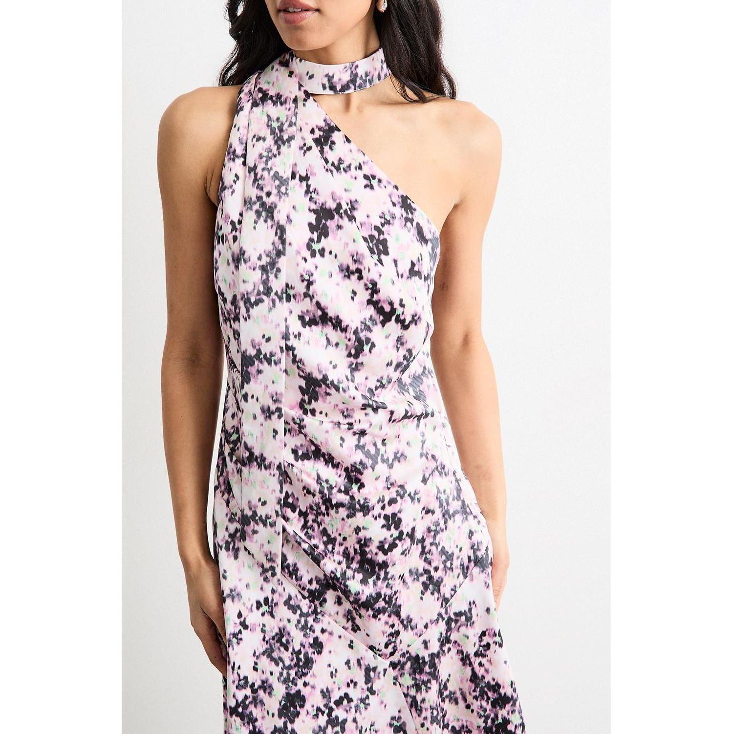 Women's Scarf Tie Asymmetric Maxi Dress