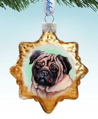 Cute Pug Mercury Holiday Ornament