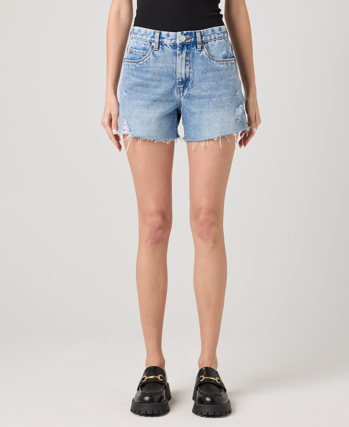 Blank Nyc Women's The Barrow Fray Hem High-Rise Shorts