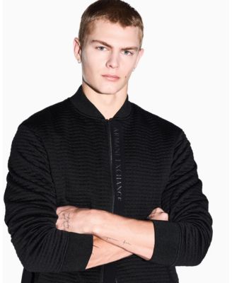 Men's Quilted Textured Bomber Jacket