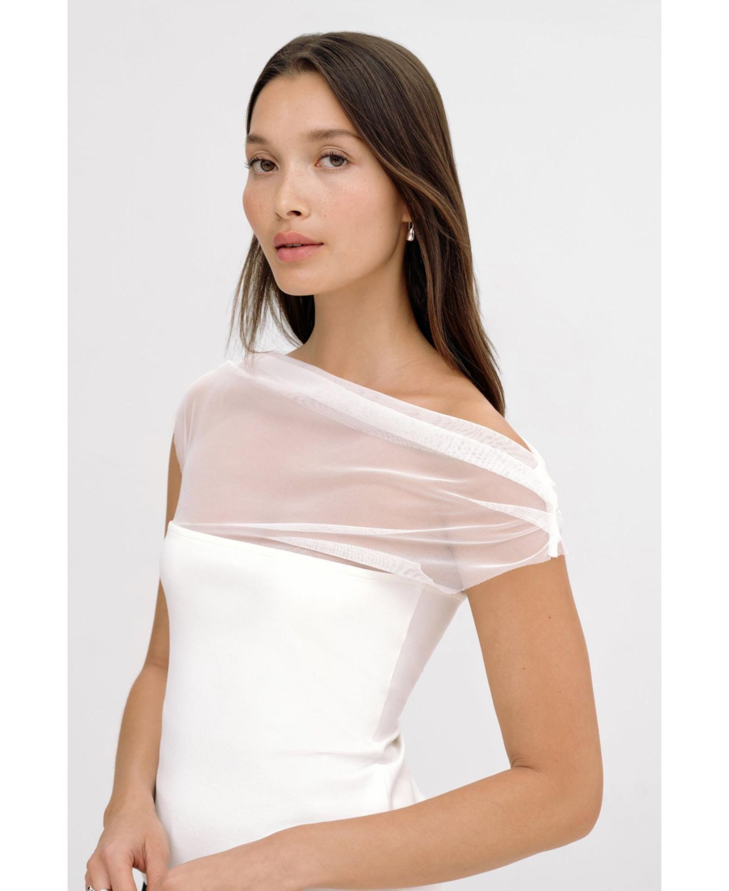 Women's Cabrini Draped-Mesh One-Shoulder Convertible Jersey Top