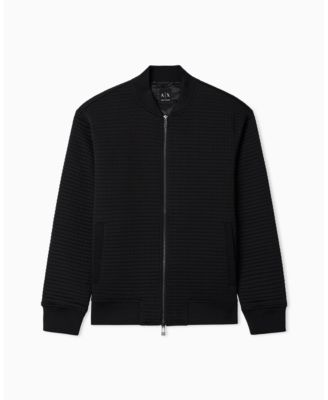 Men's Quilted Textured Bomber Jacket
