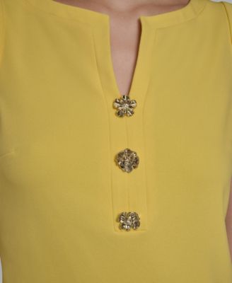 Women's Notch-Neck Sleeveless Knee length Dress