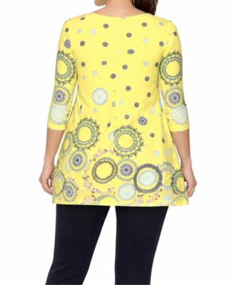 Women's Printed Sleeve Flowy Tunic Top