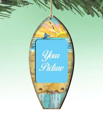 Surfboard Picture Frame Ornament Set of 2