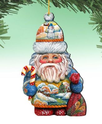 Whimsical Winter Wonders Santa Wooden Ornaments, Set of 2