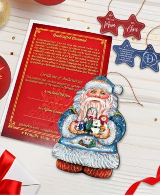 Matreshkas Santa Wooden Christmas Ornament Set of 2