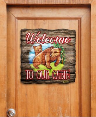 Welcome Cabin Bears Door Hanger