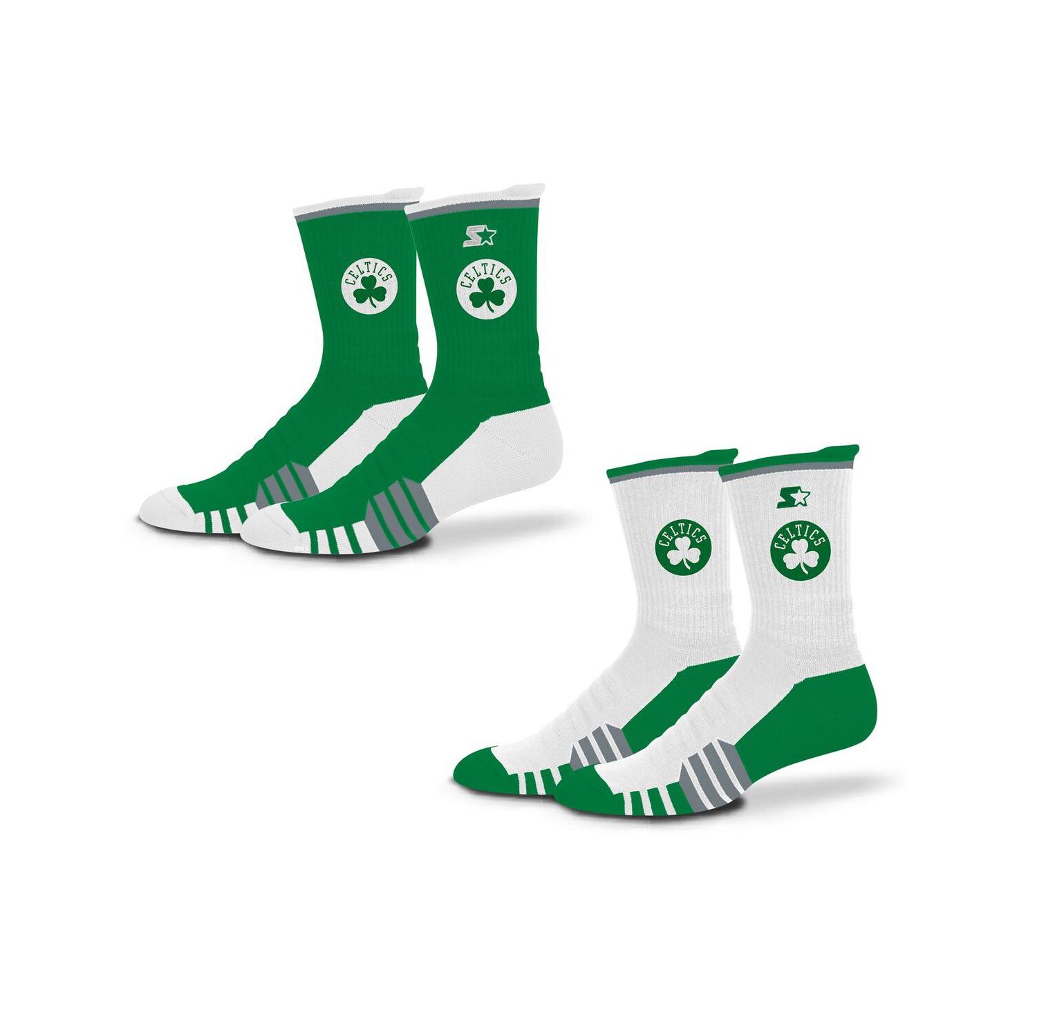 Men's and Women's 2 Pack Kelly Green/White Boston Celtics Breakaway Crew Sock