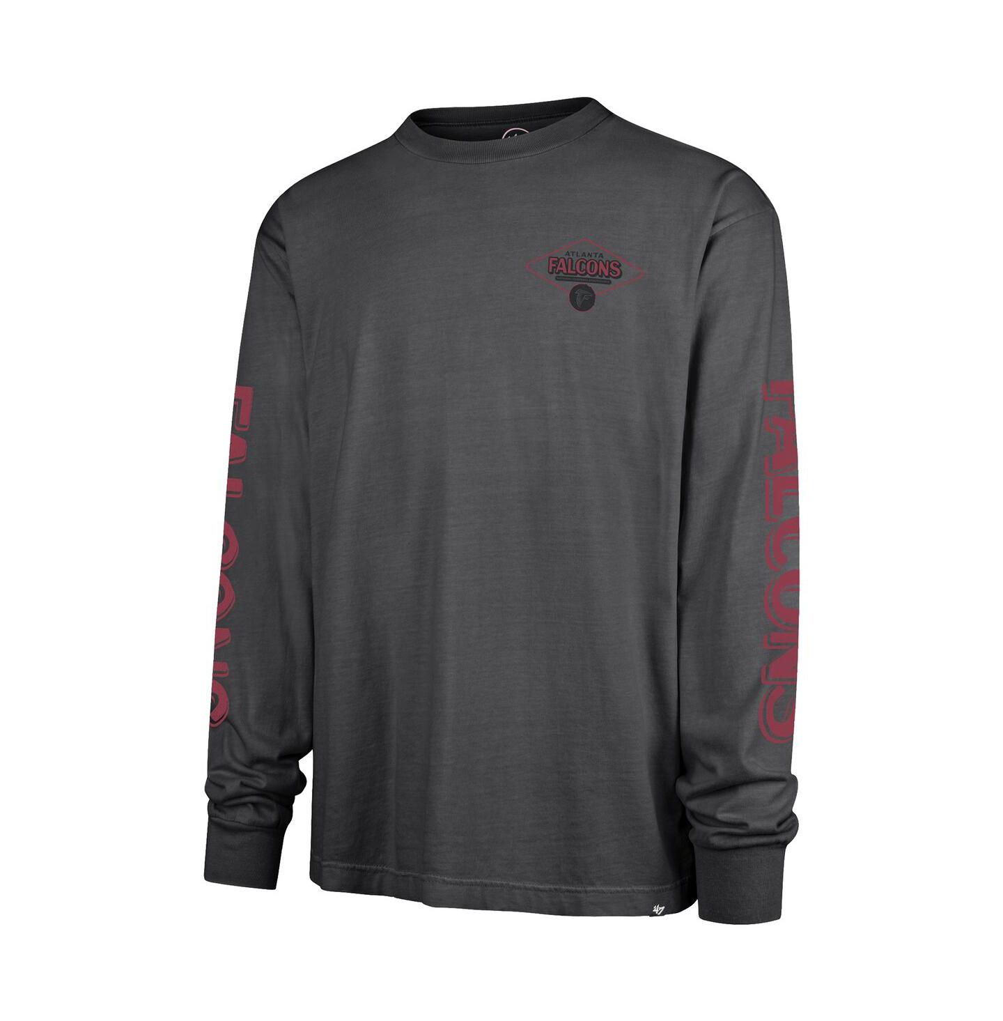 Мужская футболка '47 Brand Black Atlanta Falcons Cairn Ravine Foundation Long Sleeve — фото 2