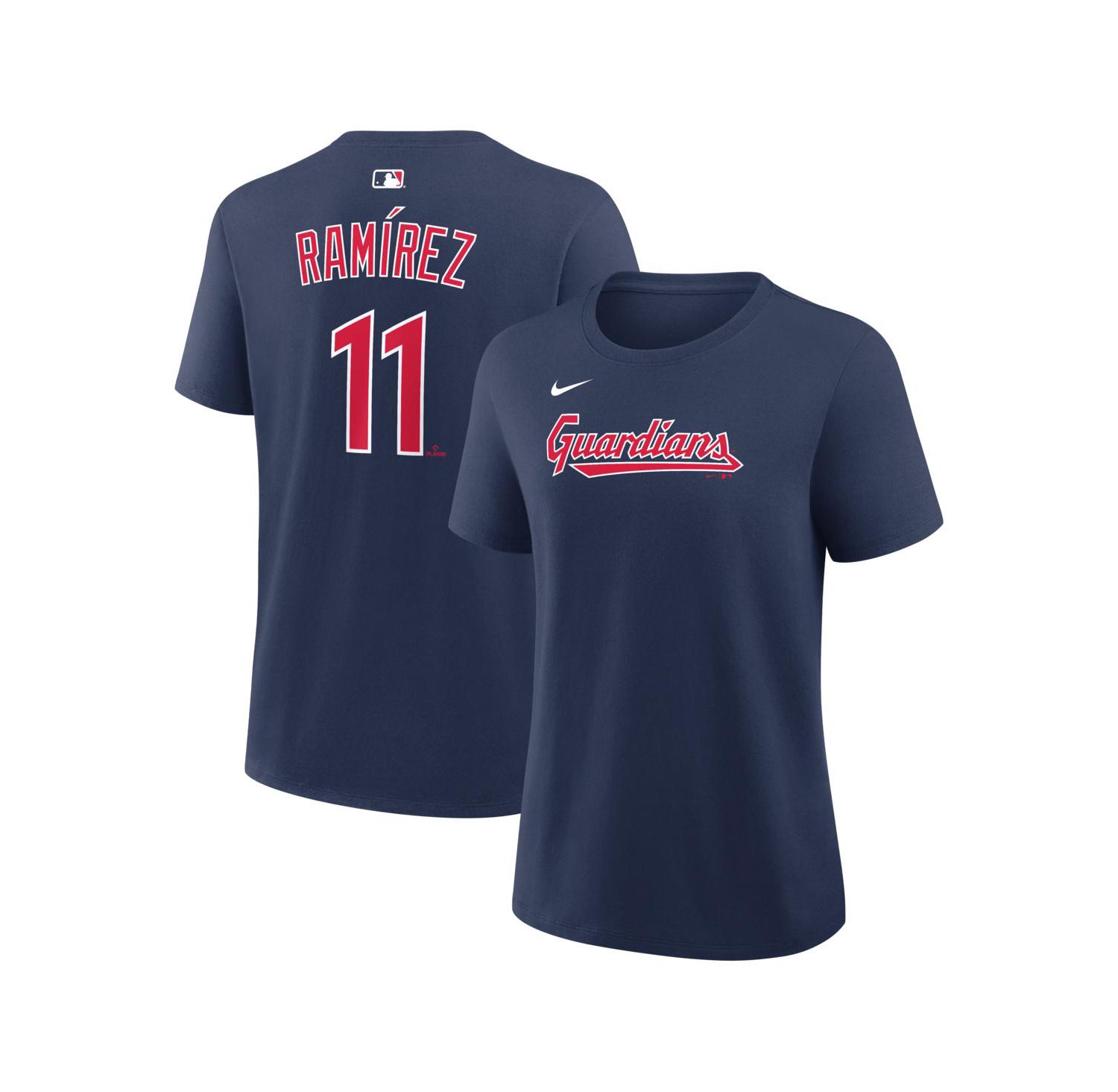 Women's Jos&eacute; Ramírez Navy Cleveland Guardians Name & Number T-Shirt