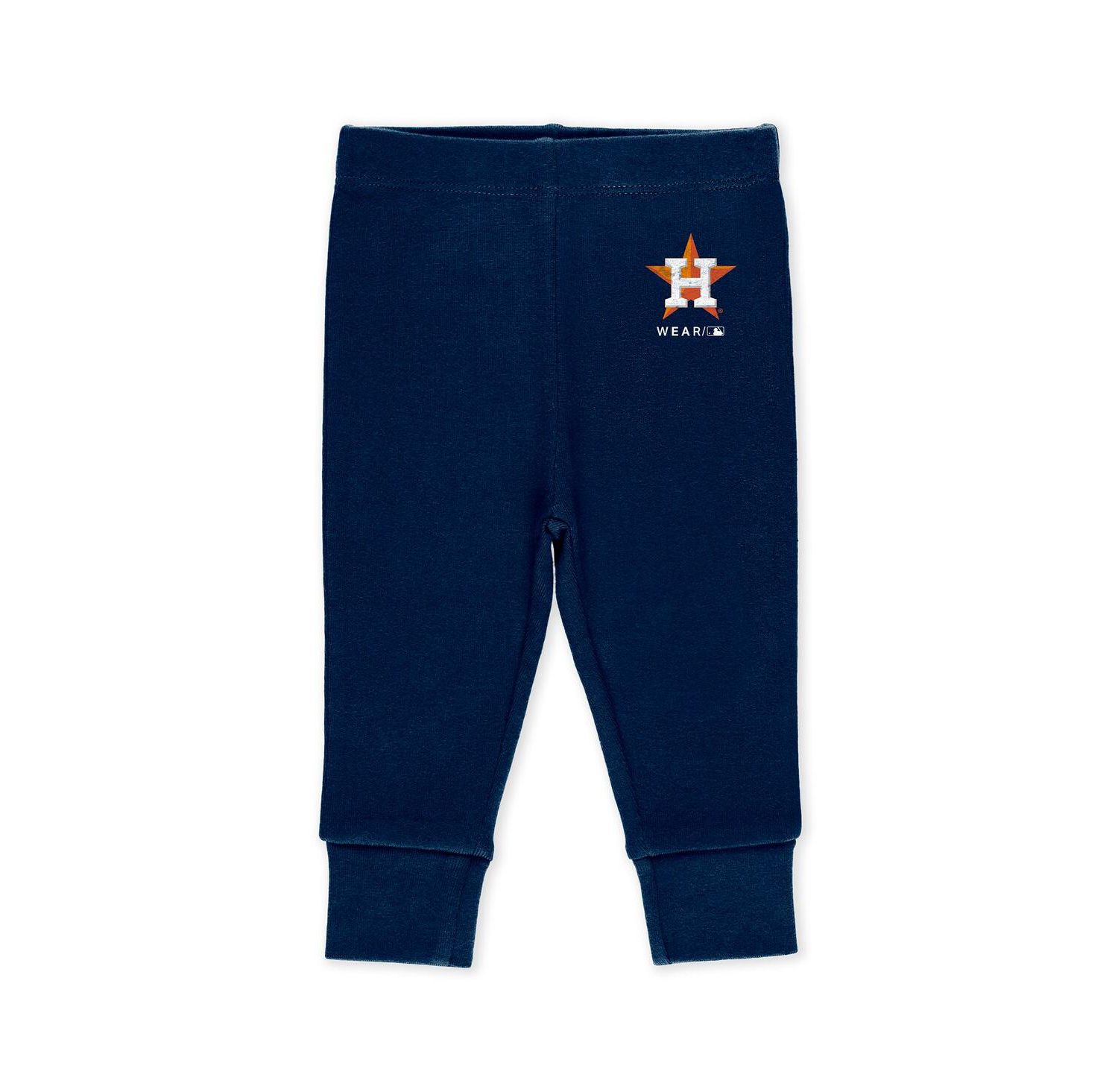 Baby Boys and Girls Heather Gray/White/Navy Houston Astros Turn Me Around Bodysuits & Pants Set