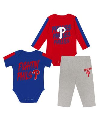 Baby Boys and Girls 3-Piece Philadelphia Phillies Double Down Bodysuit and Pants
