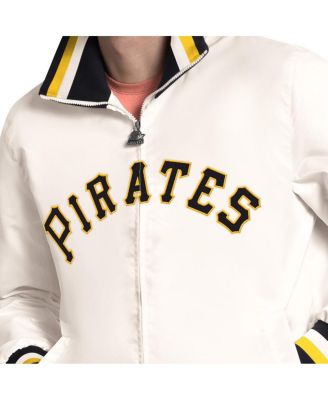 Men's White Pittsburgh Pirates The Captain Cooperstown Logo Full-Zip Varsity Jacket