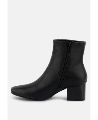Womens davia leather square toe ankle boots