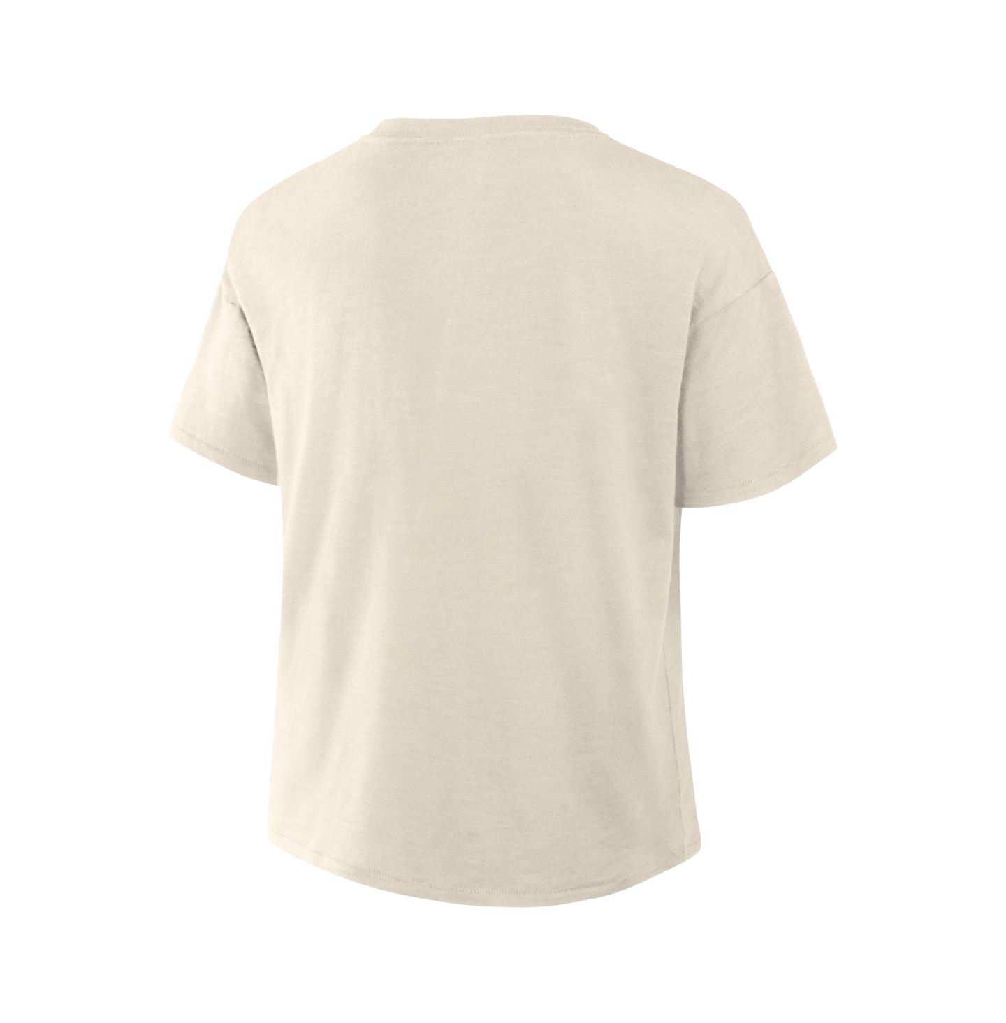 Женская футболка Fanatics Cream Los Angeles Dodgers Legacy Stadium Slub Notch Neck — фото 3
