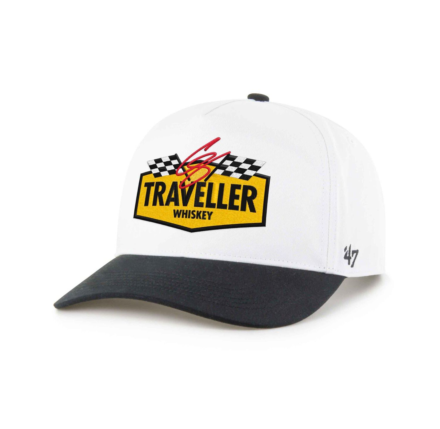 Men's White/Red Justin Allgaier Traveler Whiskey Two-Tone Hitch Adjustable Hat