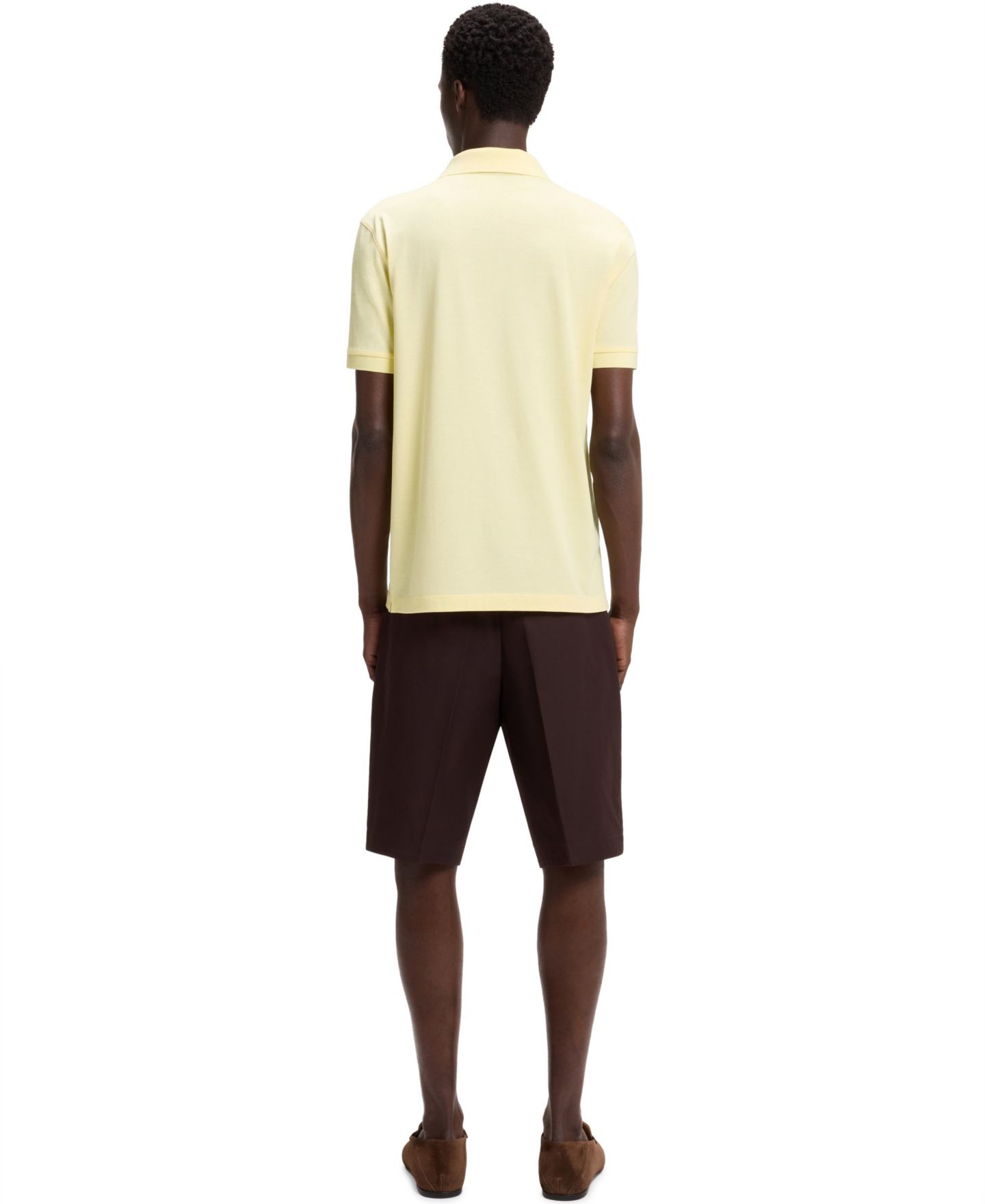 Мужское поло Hugo Boss Beckham x BOSS Cotton Silk Polo Shirt, цвет: Бежевый — фото 3