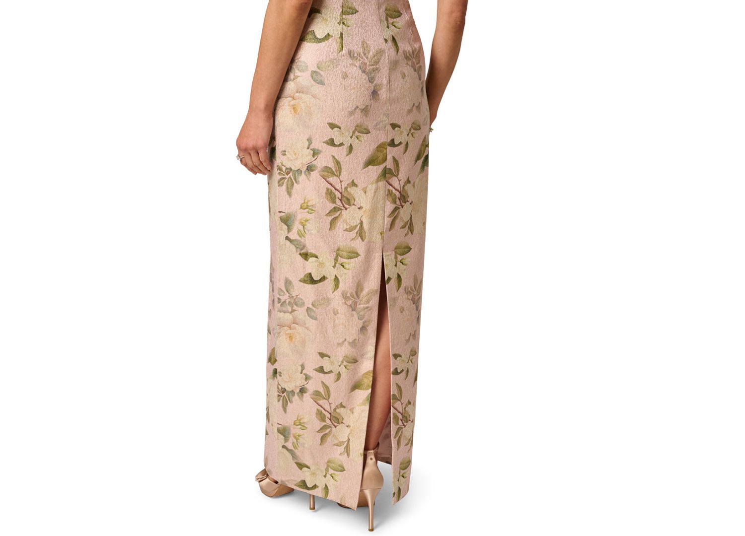 Women's Printed Jacquard Bead Square Neck Column Dress