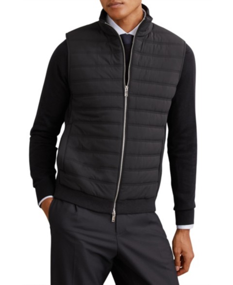 Мужские REISS Men's Newford Funnel-Neck Quilted Knit Gilet