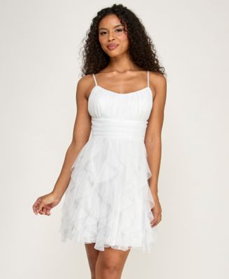 Juniors' Emma Corkscrew-Ruffled Dress