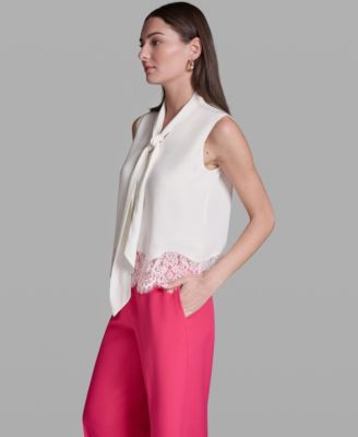 Women's Sleeveless Tie-Neck Top