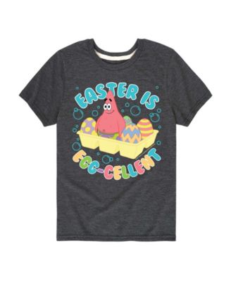 SpongeBob SquarePants Boys' 8-20 Easter Is Egg Short-Sleeve Graphic T-Shirt - Heather Charcoal