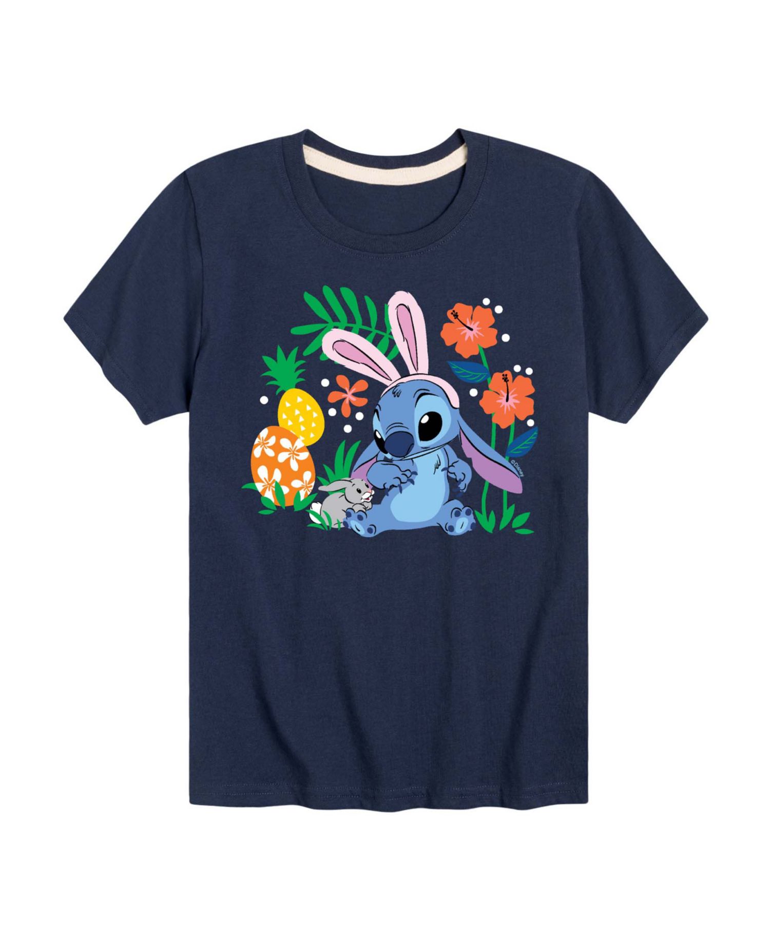 Lilo & Stitch Boys' 8-20 Bunny Flowers Short-Sleeve Graphic T-Shirt