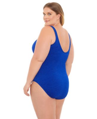 Women's Chlorine Resistant Mock Surplice One-Piece Swimsuit
