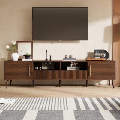 78 inch Cabinet TV Stand with Soft-Close Doors, TV Media Console Table with Cable Management
