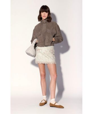 Women's Rihanna Suede Funnel Neck Jacket