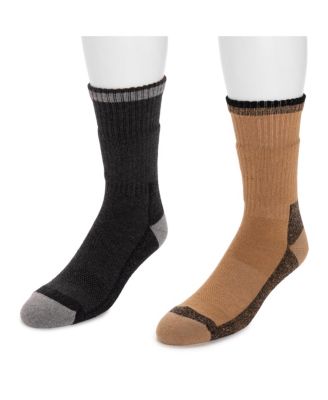 Men's Ruff N Tuff Work Wear Merino Wool Blend Crew Socks, 2 Pair Pack