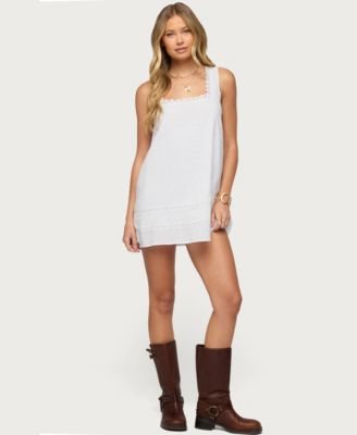 Women's Doroh Lacey Striped Cotton Mini Dress