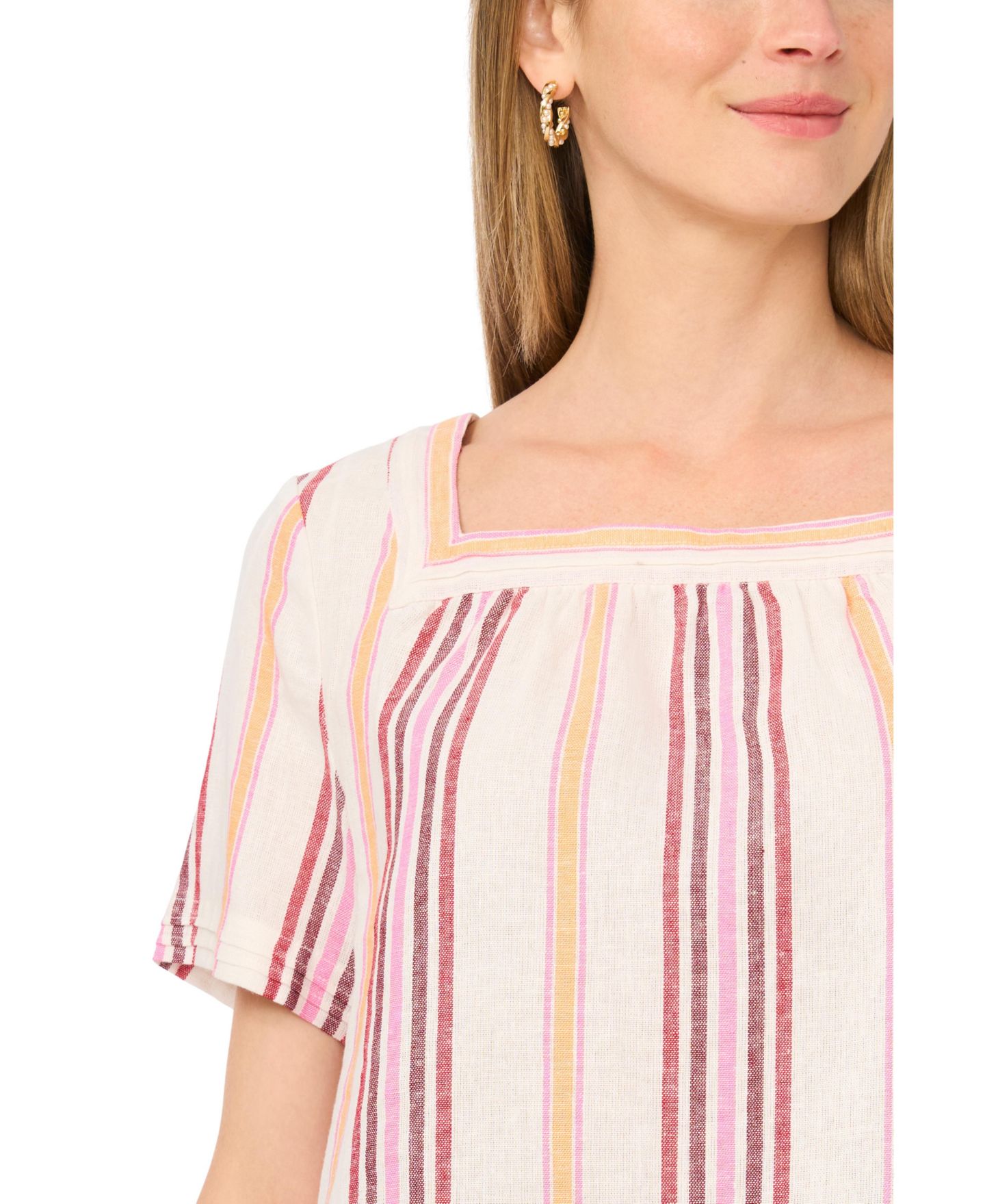 Женская блузка Vince Camuto Square Neck, цвет: Оранжевый — фото 3