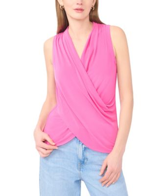 Vince Camuto Women's Crossover Wrap-Front Sleeveless Top - Macy's