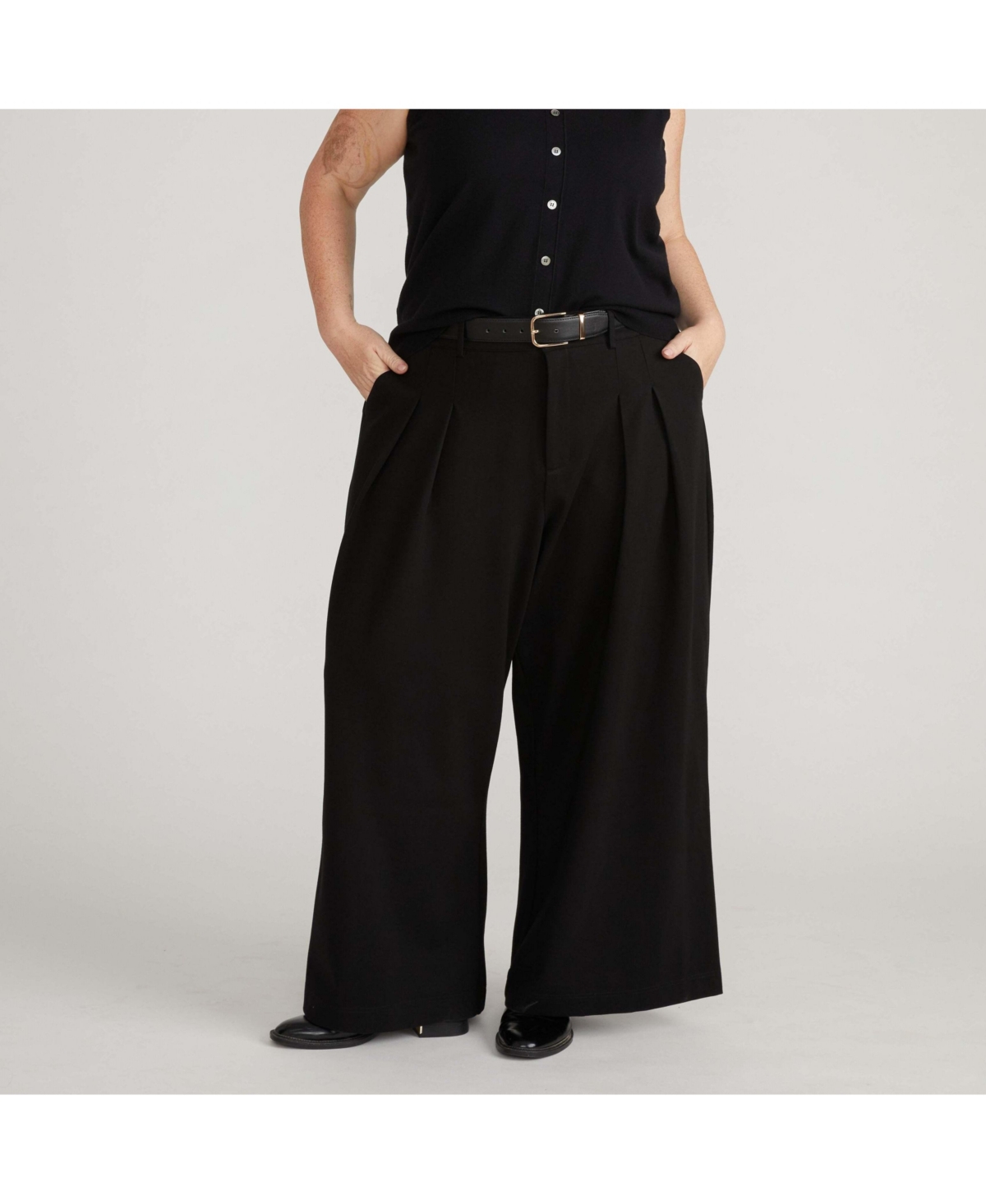 Universal Standard Women's Plus Size Palais Wide Leg Ponte Pants - Black