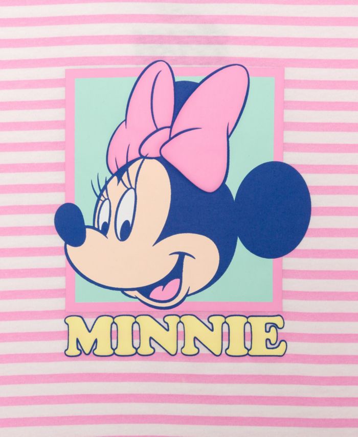 Hybrid Girls 2t 6x Minnie Mouse Stripe T Shirt Skirt 2 Piece Set