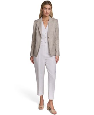 Petite Plaid Notch Collar Jacket