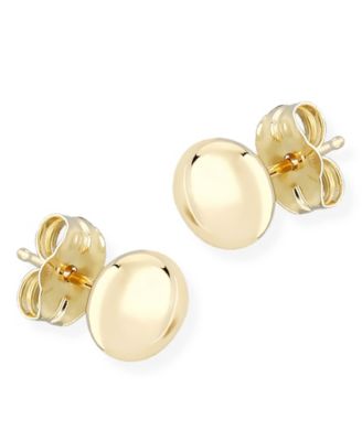 Flat Ball Stud Earring in 14k Yellow, White, or Rose Gold  (5mm)