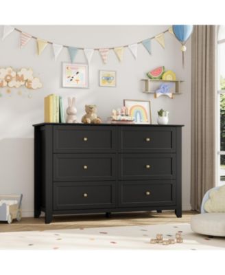 Drawer Dresser for Bedroom, Large Dresser with Deep Drawers & Metal Knobs, Modern Wooden Chests of Drawers for Entryway