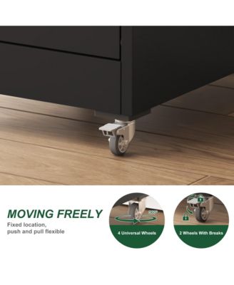 4 Drawer Locking Vertical File Cabinet on Wheels - for Home Office Organizer, Heavy-Duty Filing Storage Cabinet for Letters/Legal/A4