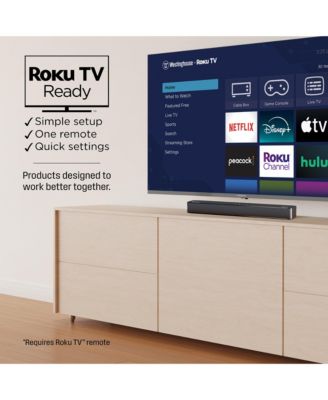 2.0 Compact Soundbar, 120W with Dolby Atmos & Digital Plus, eARC HDMI, Bluetooth, Roku TV Ready