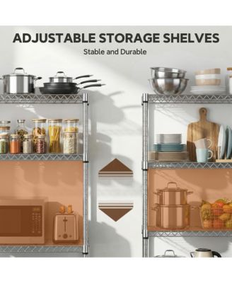 6 Tiers Storage Shelves - Heavy Duty Metal Wire Shelving Unit, Adjustable Storage Rack for Garage, Warehouse, 2100 lbs Capacity, Chrome