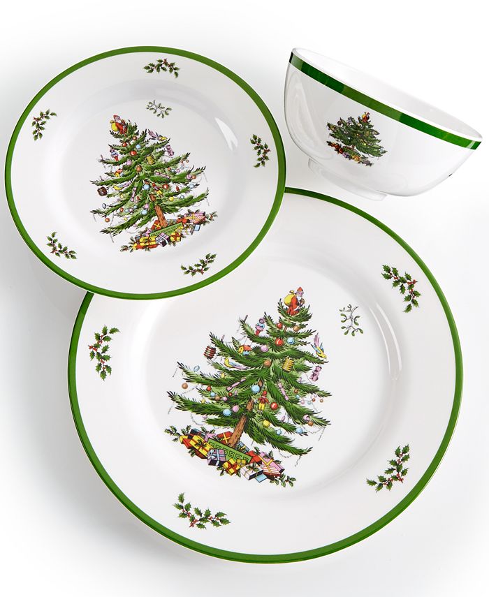 "Merry Christmas" Round Melamine Plate Dish 11" 