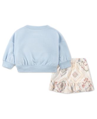 Baby Girls' Crewneck Sweatshirt and Skirt, 2-Piece Set