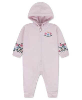 Baby Girls' Floral Hooded Coverall