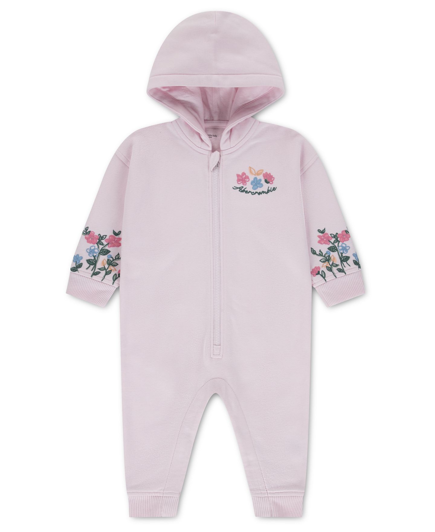 Детский цветочный комбинезон abercrombie kids с капюшоном, для девочки, цвет: Розовый — фото 1