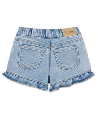 Baby Girls' Pull-On Denim Ruffle Shorts