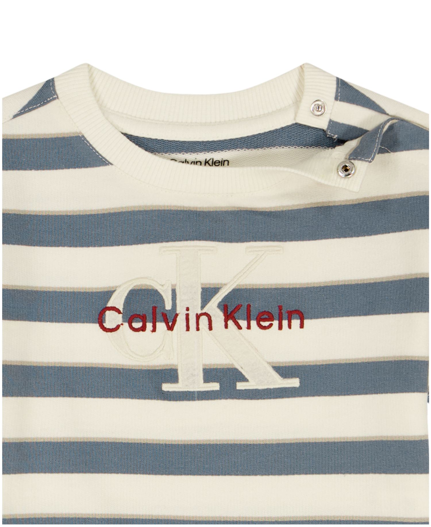 Baby Boys' French Terry Striped Crewneck Romper